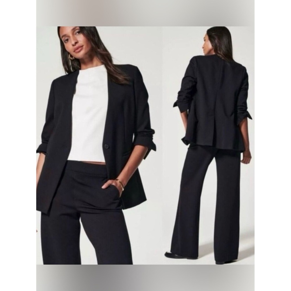 Spanx Ponte Perfect Collarless Blazer Size Large Tailored Workwear